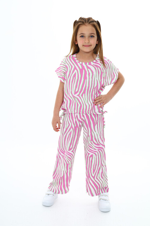 Kız Çocuk Zebra Desenli  2li Takım 613 Yaş 9378