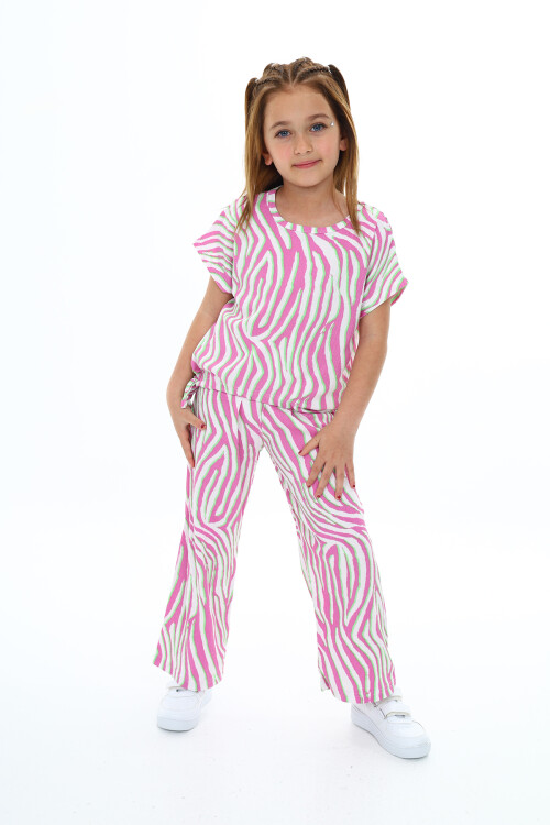 Kız Çocuk Zebra Desenli  2li Takım 613 Yaş 9378