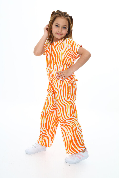 Kız Çocuk Zebra Desenli  2li Takım 613 Yaş 9378