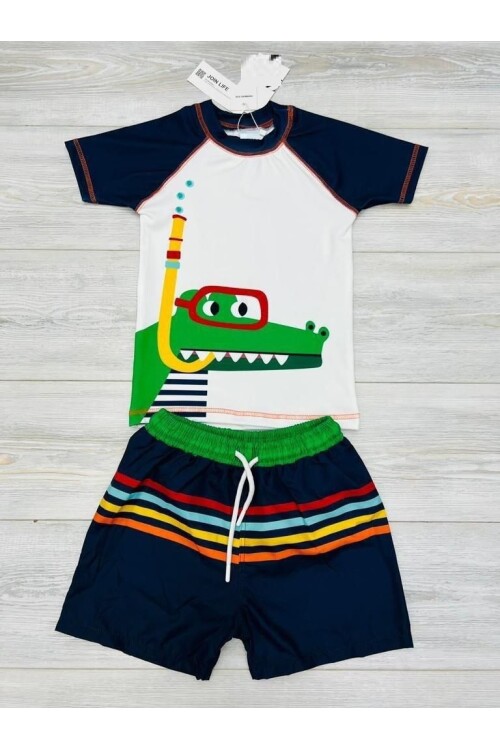 Erkek Çocuk 2li  Plaj Takımı (Şort-Tişört) 3-10 Yaş 007