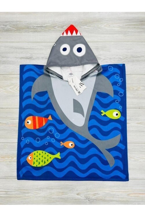 Erkek Çocuk Panço Havlu (Plaj+Havuz+Banyo) 2-9 Yaş 012-1