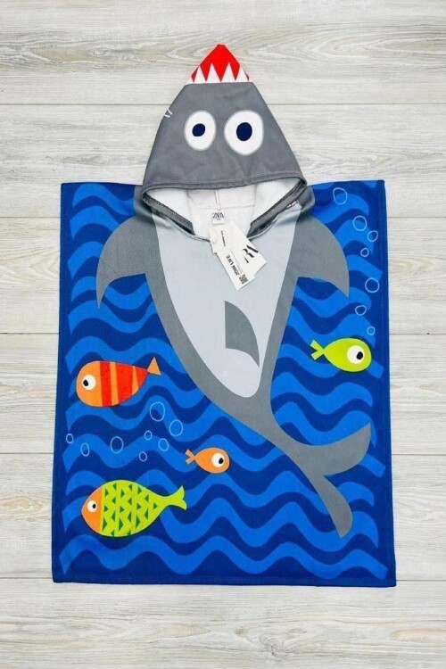 Erkek Çocuk Panço Havlu (Plaj+Havuz+Banyo) 2-9 Yaş 012-1