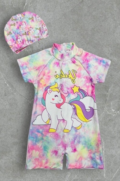 Kız Çocuk Fermuarlı Mayo Takımı 2-8 Yaş 026-2