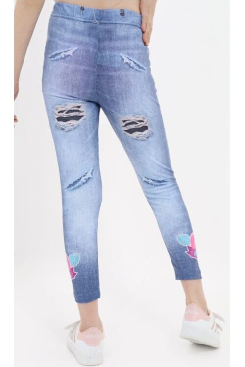 Kız Çocuk Jean Görünümlü Tayt 2-7 Yaş mx003
