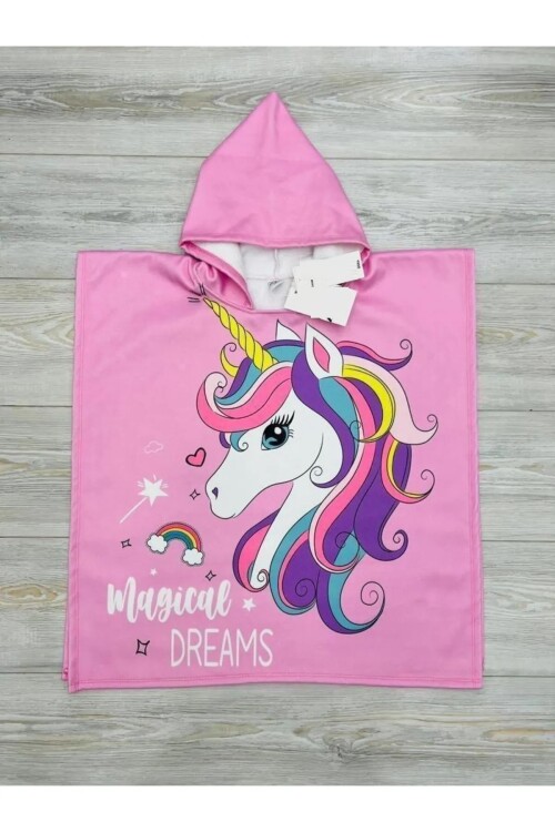 Kız Çocuk Panço Havlu (Plaj+Havuz+Banyo) 2-9 Yaş 012-4