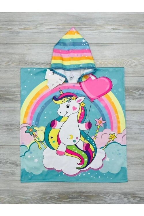 Kız Çocuk Panço Havlu (Plaj+Havuz+Banyo) 2-9 Yaş 012-5