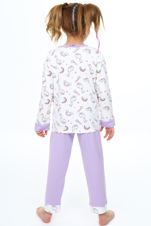 Kız Çocuk Unicorn Baskılı Pijama Takımı 3-11 Yaş 0159
