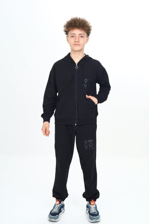 Erkek Çocuk Fermuarlı Kapüşonlu 2 İplik Eşofman Takımı px 7205