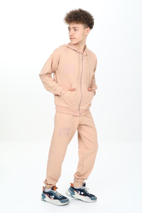 Erkek Çocuk Fermuarlı Kapüşonlu 2 İplik Eşofman Takımı px 7205