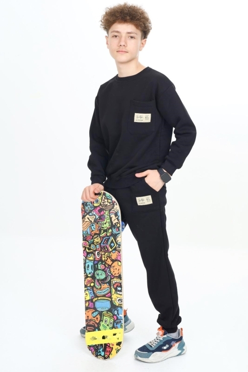 Erkek Çocuk Yaka Cepli 3 İplik Alt/Üst Takım Px 7137.1