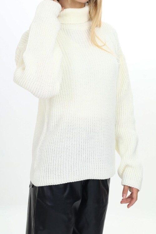 Kız Çocuk Balıkçı Yaka Triko Kazak 6-14 Yaş wap3016