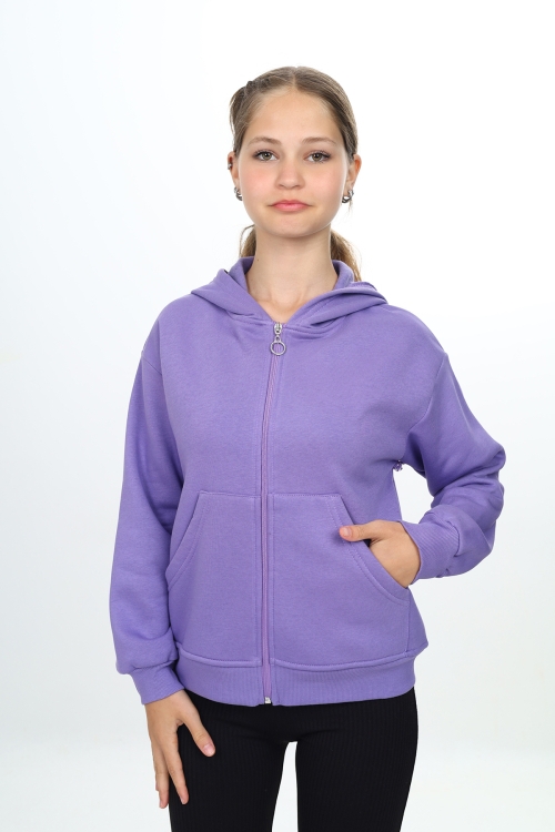 Kız Çocuk Fermuarlı Kapüşonlu Hırka wap7178.3