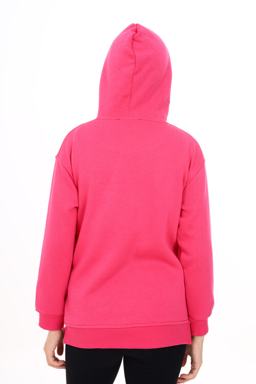 Kız Çocuk Tavşan Baskılı Kapüşonlu Sweatshirt Px872.3