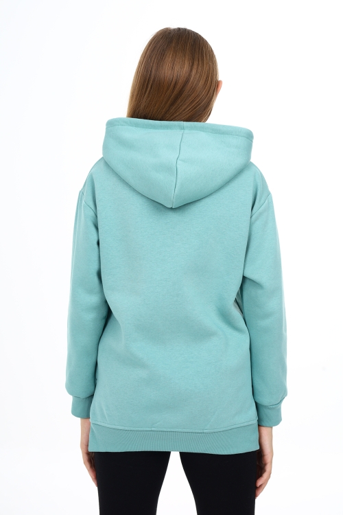 Kız Çocuk Kalp Baskılı Kapüşonlu Sweatshirt Px092.3
