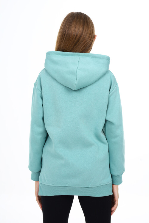Kız Çocuk Kalp Baskılı Kapüşonlu Sweatshirt Px092.5