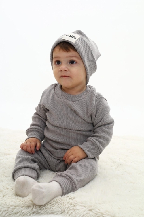 Erkek Bebek 3lü Takım (Şapka+Alt+Üst) 12128