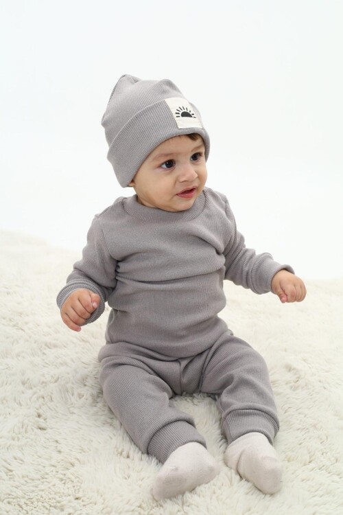 Erkek Bebek 3lü Takım (Şapka+Alt+Üst) 12128