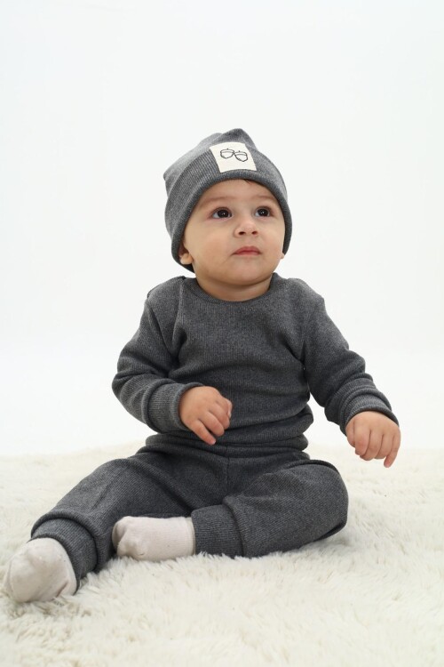 Erkek Bebek 3lü Takım (Şapka+Alt+Üst) 12128