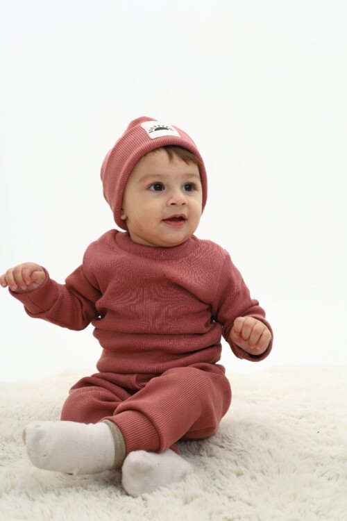 Erkek Bebek 3lü Takım (Şapka+Alt+Üst) 12128