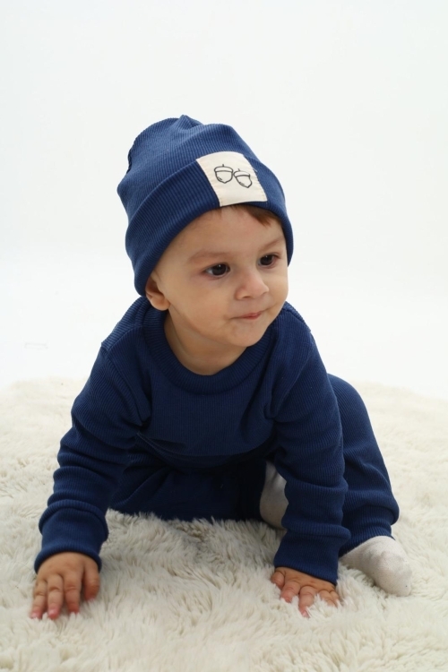 Erkek Bebek 3lü Takım (Şapka+Alt+Üst) 12128