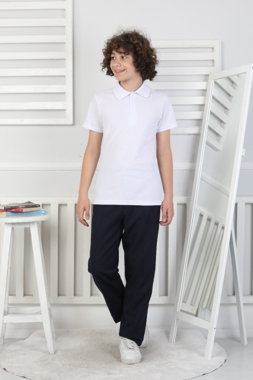 2li T-Shirt Erkek Çocuk %100 Pamuk Okul Tarz 5-13 Yaş 12277