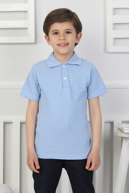 Erkek Çocuk %100 Pamuk Okul Tarz T-Shirt 5-13 Yaş 12273