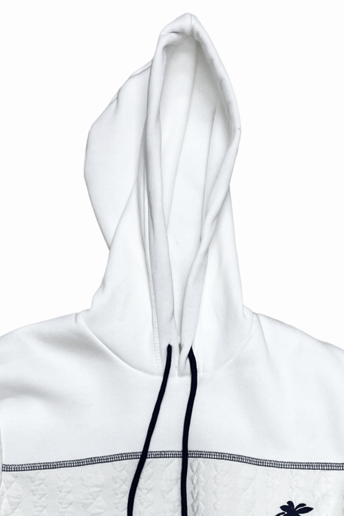 Erkek Çocuk 3 İplik Garni Örme Desenli Kapüşonlu Sweatshirt 12334