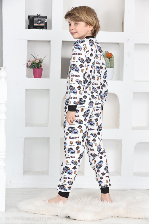 Erkek Çocuk Araba Baskılı Pijama Takımı 1-7 Yaş 12290