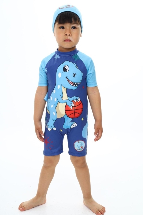 Erkek Çocuk Boneli-3 Boyutlu-Baskılı Mayo Takımı 12244