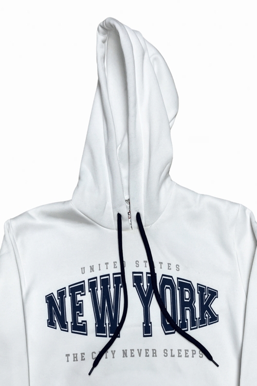 Erkek Çocuk 3 İplik Kapüşonlu Kanguru Cepli Baskılı Sweatshirt 12329