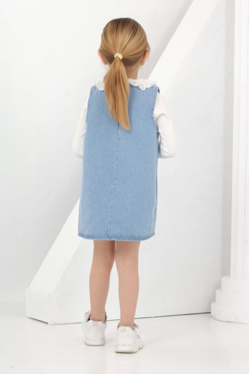 Kız Çocuk 2li Jean Elbise (Jean Elbise+Bady Sweat) 12169