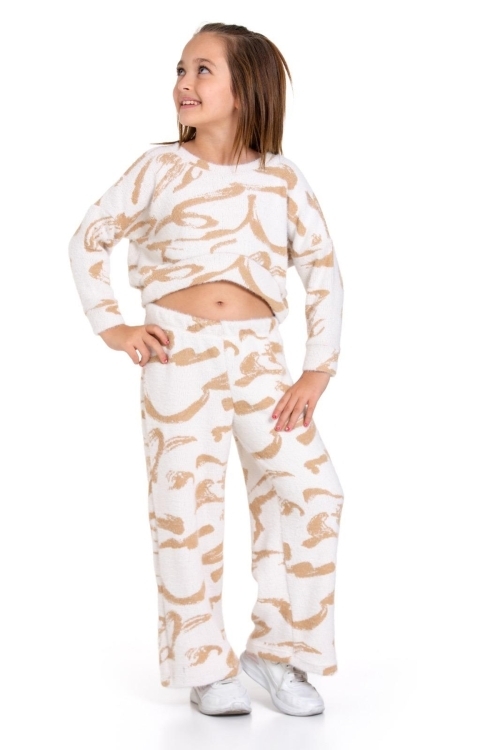 Kız Çocuk 2li Triko Takım (Pantolon+Crop Kazak) 12127