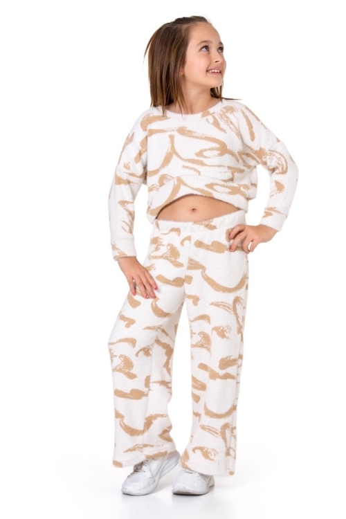 Kız Çocuk 2li Triko Takım (Pantolon+Crop Kazak) 12127