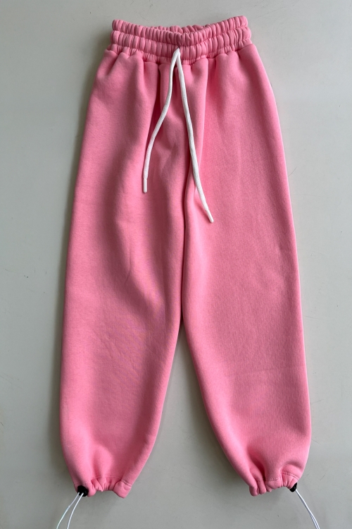 Kız Çocuk 3 iplik Kapüşonlu Nakış ve Taş Baskılı Paça Sıkma Aparatlı Alt-Üst Takım 12310