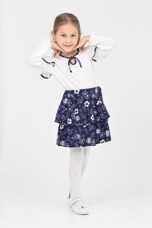 Kız Çocuk Bürümcük Etekli ve Bluzlu 2li Elbise (Etek+Bluz) 12189