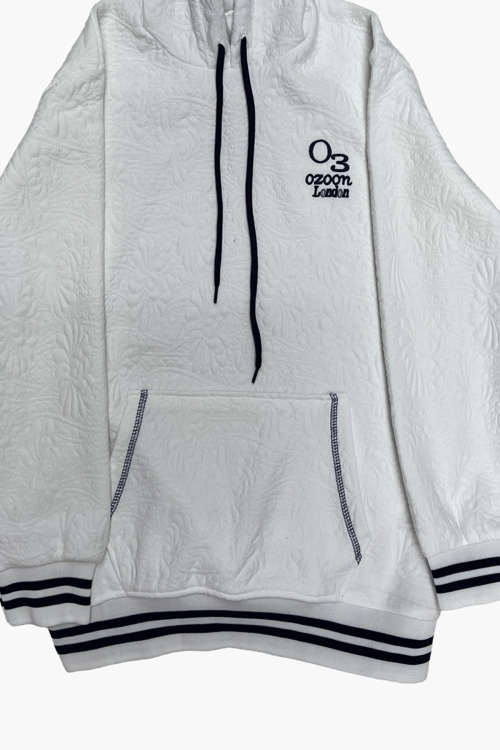 Kız Çocuk Desenli Kapüşonlu Kanguru Cepli Ribana Detaylı 3 İplik Sweatshirt 12327