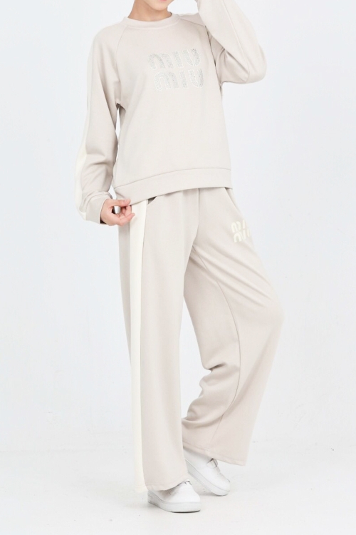 Kız Çocuk Oysho Kumaş Şerit Garni Detaylı Alt-Üst Takım 12302