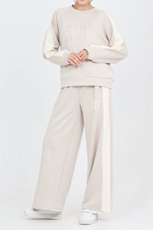 Kız Çocuk Oysho Kumaş Şerit Garni Detaylı Alt-Üst Takım 12302