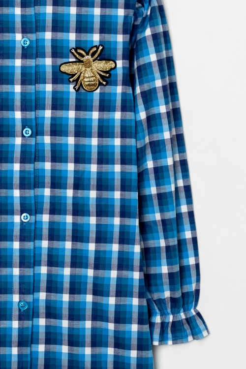 Kız Çocuk Ekose Desenli Elbise 12168