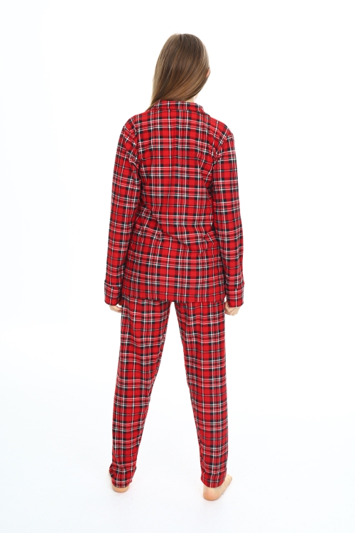 Kız Çocuk Ekose Pijama Takımı 12164