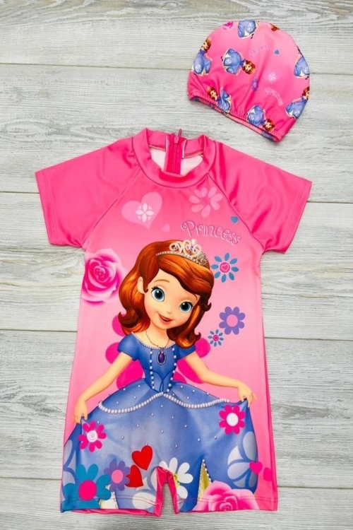 Kız Çocuk Fermuarlı Mayo Takımı 5-16 Yaş 12242