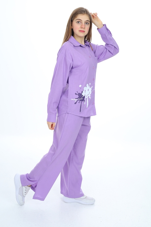 Kız Çocuk Gömlekli Alt-Üst Takım Px311