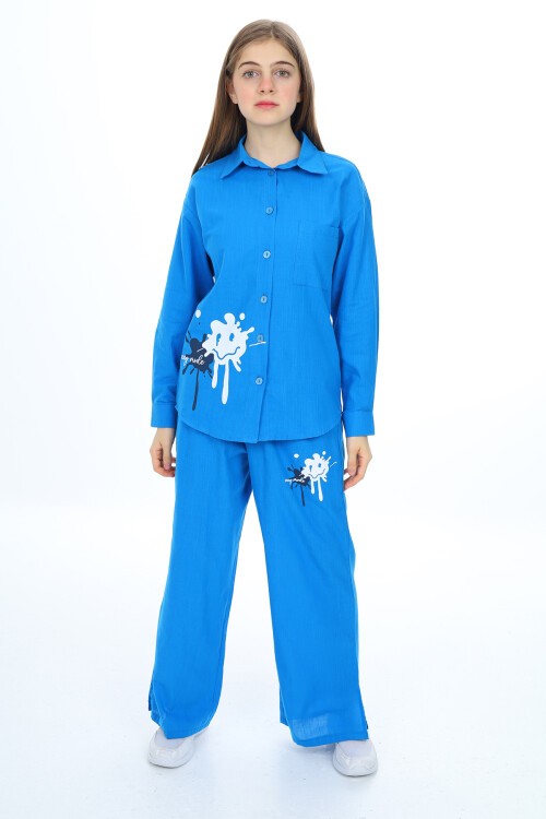 Kız Çocuk Gömlekli Alt-Üst Takım Px311