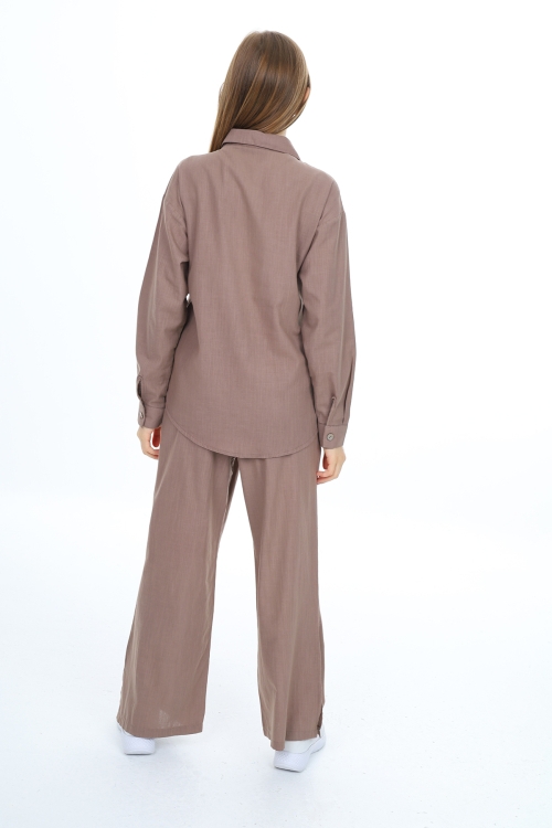 Kız Çocuk Gömlekli Alt-Üst Takım Px311