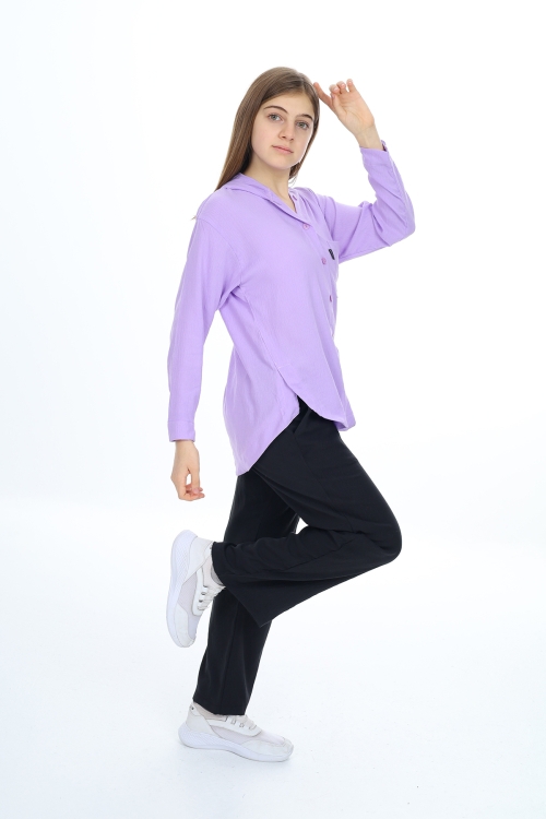 Kız Çocuk Kapüşonlu Gömlekli Takım Px309