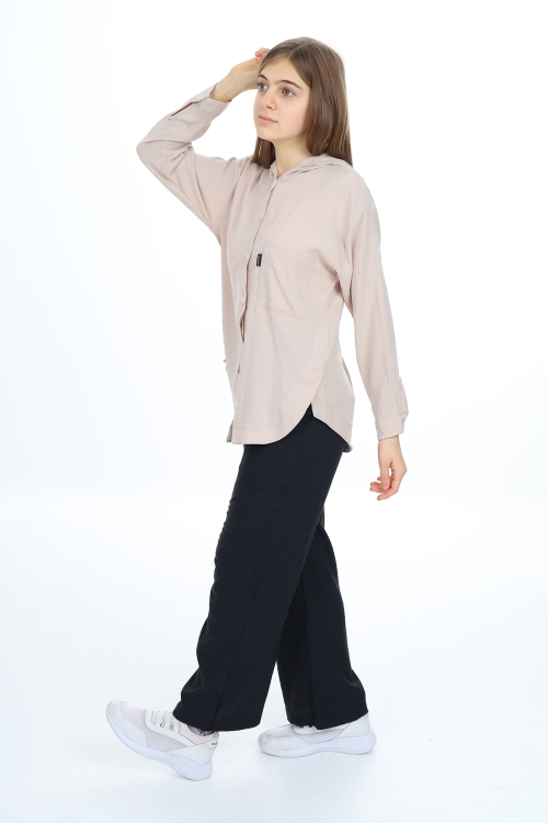 Kız Çocuk Kapüşonlu Gömlekli Takım Px309