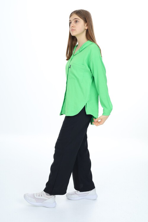 Kız Çocuk Kapüşonlu Gömlekli Takım Px309