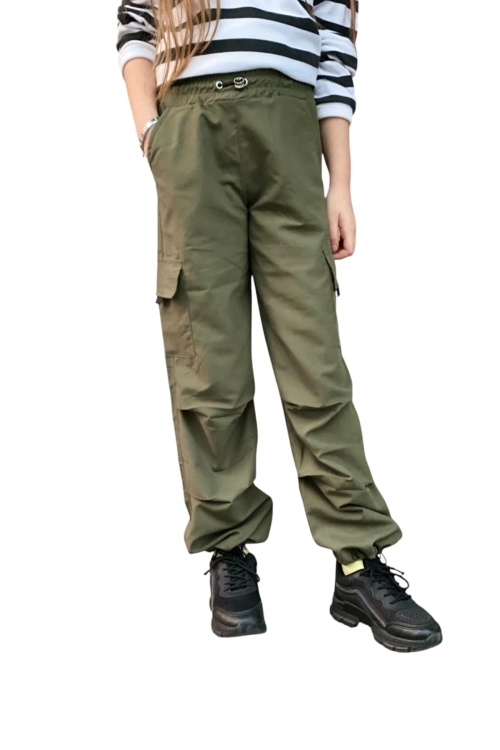 Kız Çocuk Kargo Cepli Paraşüt Pantolon 12126