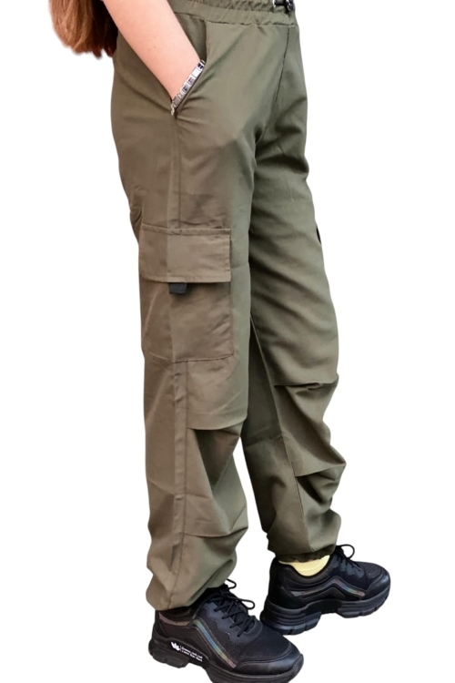 Kız Çocuk Kargo Cepli Paraşüt Pantolon 12126