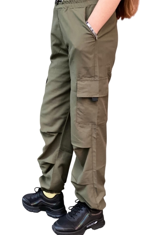 Kız Çocuk Kargo Cepli Paraşüt Pantolon 12126